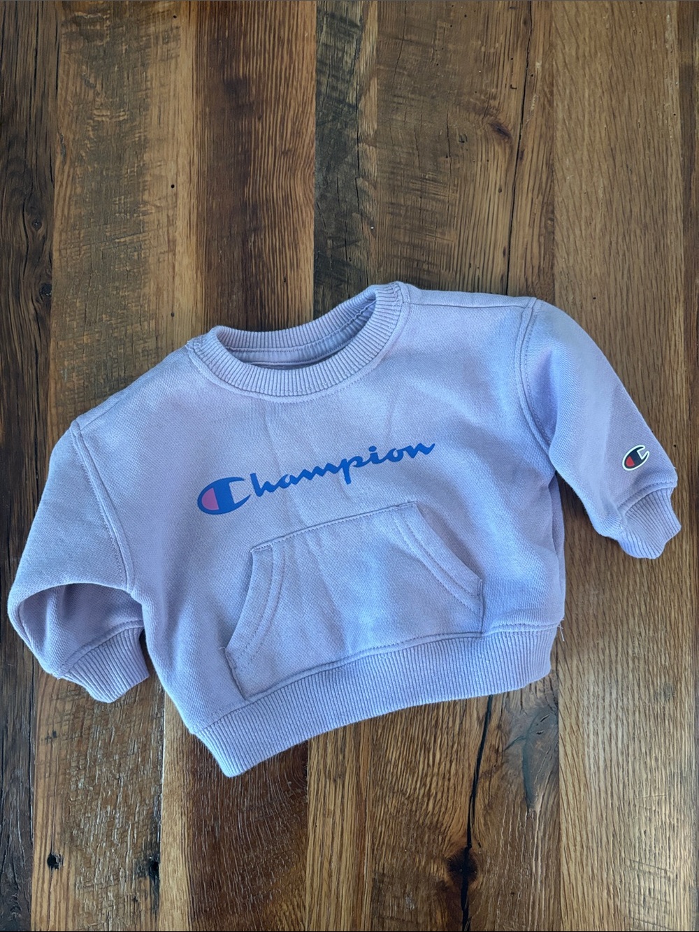 Champion Pastel Lavender Kid's Crewneck Sweatshirt with Logo 3 month